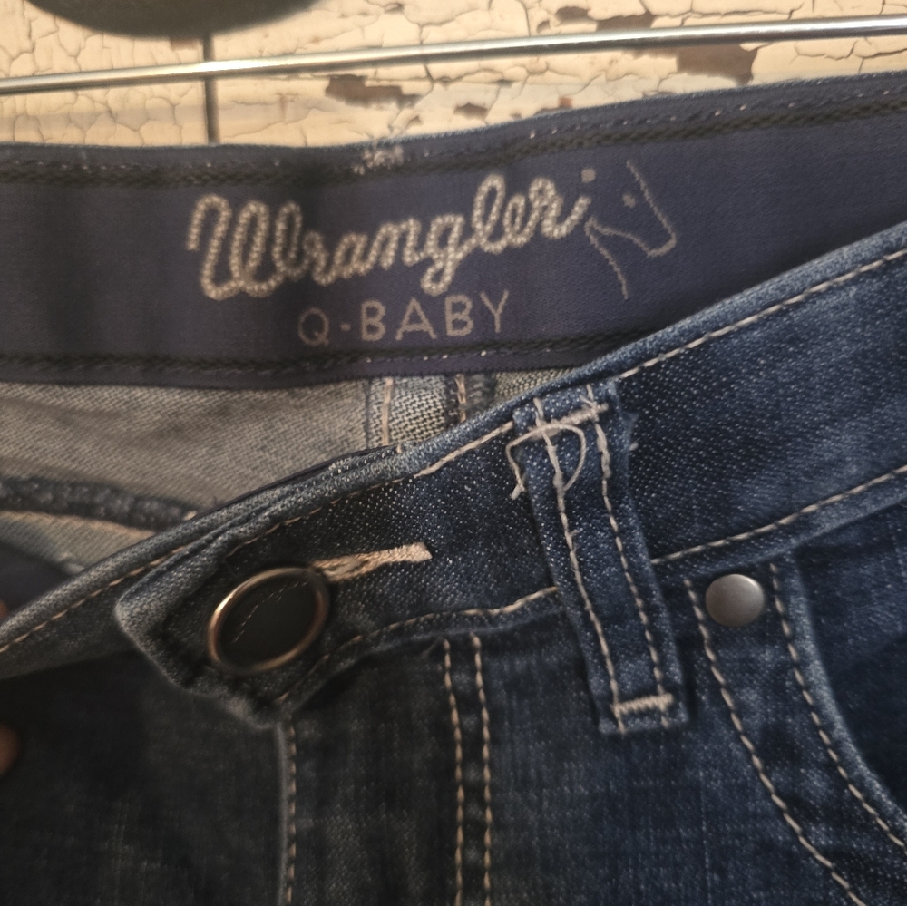 Womens Wrangler Q Baby Bling Pocket Jeans Sz. 7x32 EUC! - Picture 4 of 7